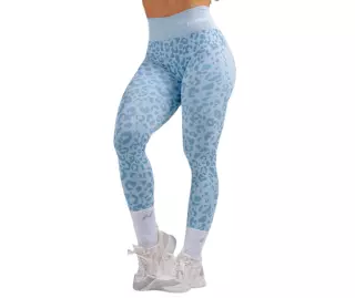 NEBBIA Push-Up Compression Leopard Leggings PRIMAL 849, Blue Leopard