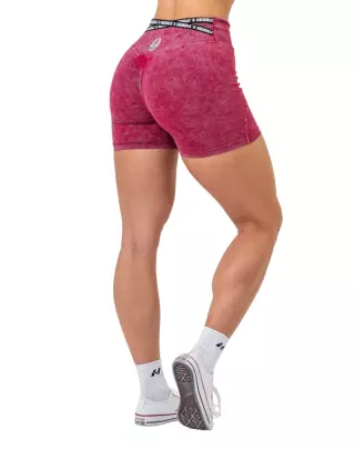 NEBBIA Washed High Waisted Shorts Heritage 780, Red (Poistotuote)