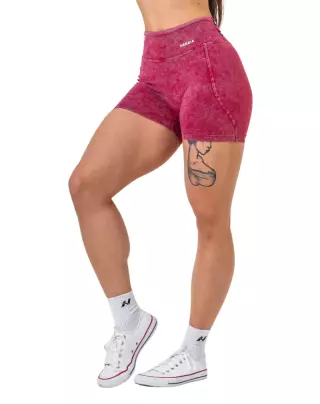 NEBBIA Washed High Waisted Shorts Heritage 780, Red (Poistotuote)
