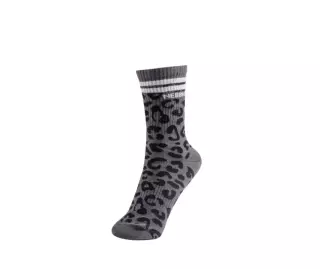 NEBBIA Leopard Crew Socks PRIMAL 106, Black Leopard