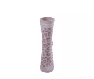NEBBIA Leopard Crew Socks PRIMAL 106, Pink Leopard