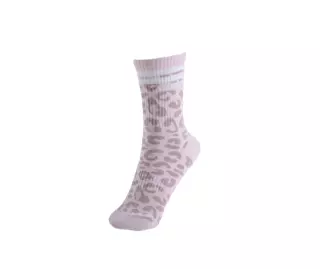 NEBBIA Leopard Crew Socks PRIMAL 106, Pink Leopard