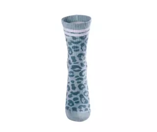 NEBBIA Leopard Crew Socks PRIMAL 106, Blue Leopard