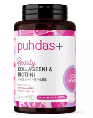 Puhdas+ Beauty Kollageeni & Biotiini, 120 kaps.