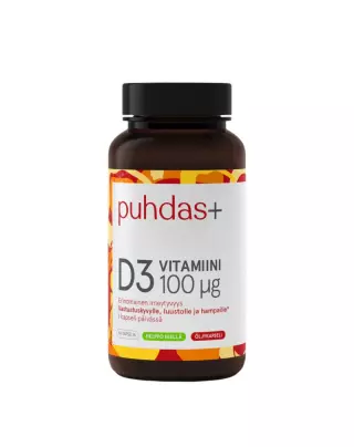 Puhdas+ D3-vitamiini oliiviöljy 100 µg