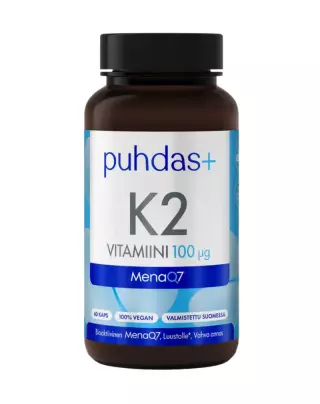 Puhdas+ K2-vitamiini 100 µg, 60 kaps.
