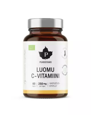 Puhdistamo Luomu C-vitamiini 250 mg, 60 kaps.