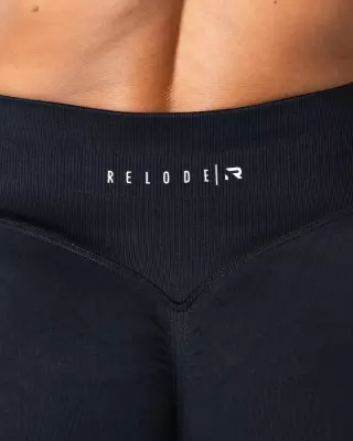 Relode Aura Seamless Scrunch Tights, Black